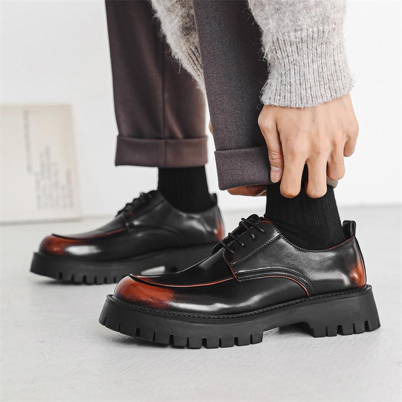Fashion Derby Thick soled Men's Shoes Classic designer styles Fashion parties or weddings Handsome adult leather shoes 38-46 Hot