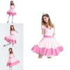 Elegant Super Mario Pink Princess Peach Costume Dress With Crown And Gloves Set