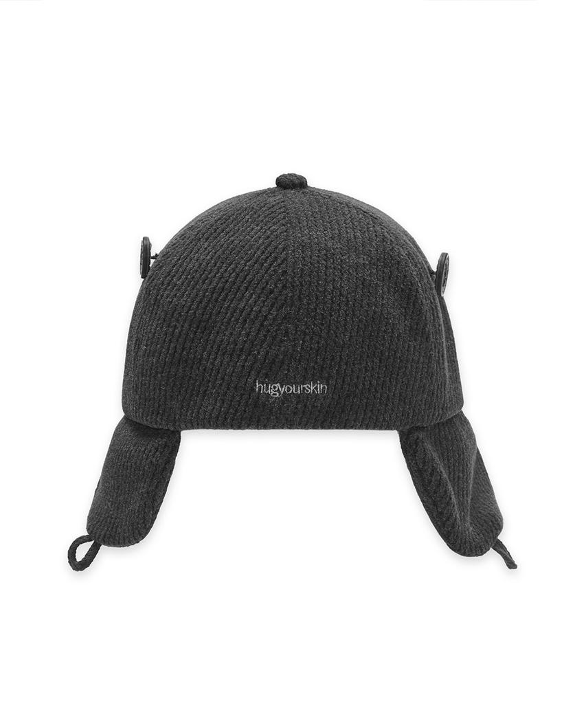 HUG YOUR SKIN Trooper Flap Button Cap (Charcoal)