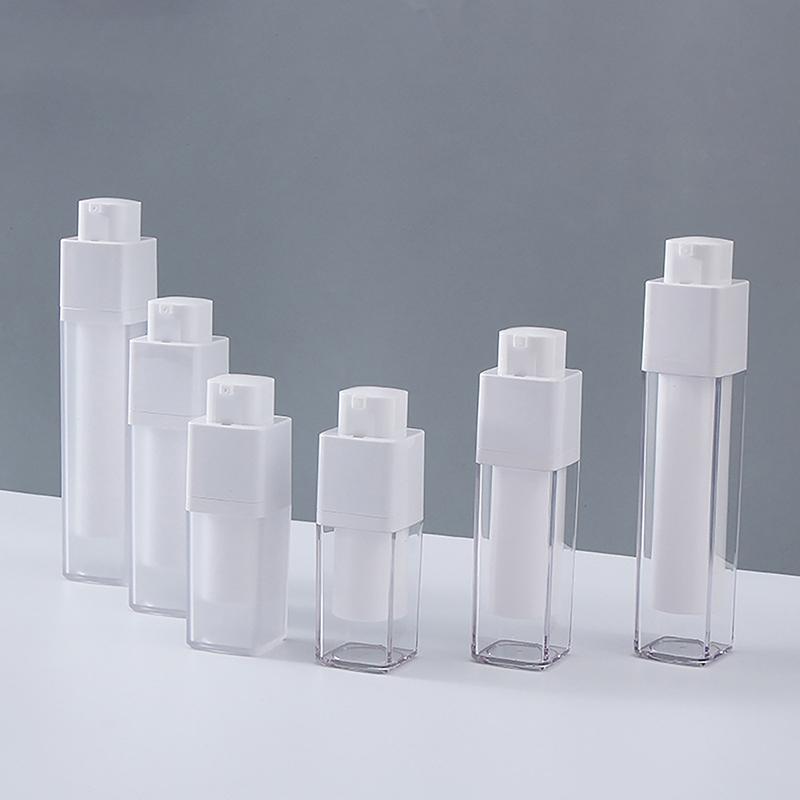 15Ml 30Ml 50Ml Airless Pump Rotate Cosmetic Container Frosted Double-Layer Thickened Square Lotion Empty Airless Bottle