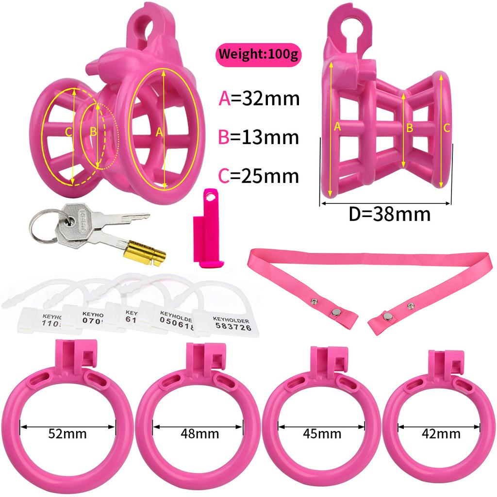 Men's Resin Chastity Lock 3D Penis Cage Colorful Wearable CB Lock Gay Cock Ring BDSM Cuckold Chastity Belt