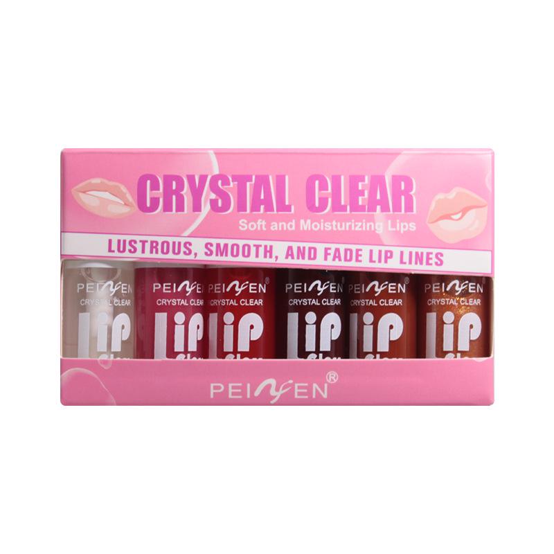 6-Piece Plump & Moisturize Lip Gloss Set - Mirror Finish for Long-lasting, Full Lips