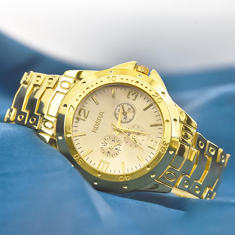 Herren Business Uhren Mode Stahlband Herren und Damen Luxus Gold Lässig Paar Uhren Drei Augen Zifferblatt Armbanduhr