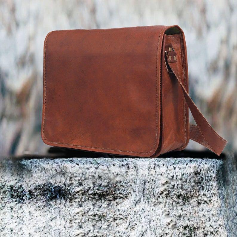 Leather Messenger bag men women, Leather crossbody bag, Vintage style Handmade Briefcase Bag, Christmas gift for him her
