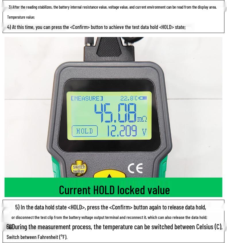 Duo Yi Battery Life & Internal Resistance Tester for Lead-Acid and 18650 Lithium Batteries