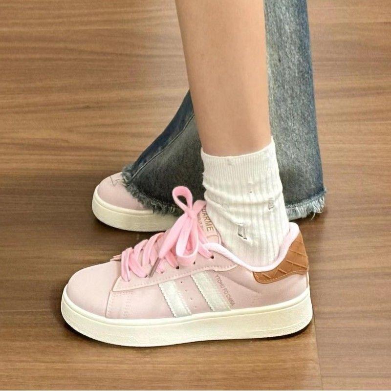 Pink breadboard shoes popular ins shoes women 2025 autumn new sports national tide versatile casual white shoes women