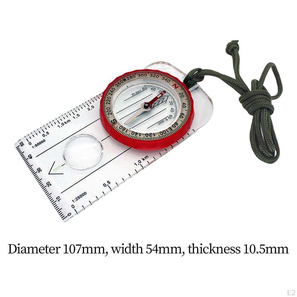 Hiking Compass Orienteering Gear Tool Accurate Luminous Magnifier Navigation Backpacking