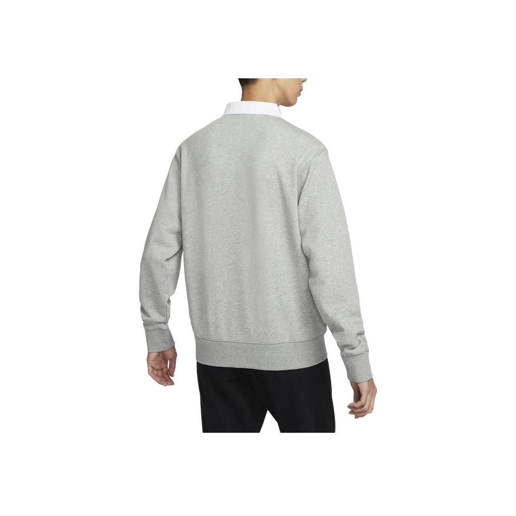 Nike Letter Print Long Sleeve Polo Shirt Men Tops Gray FN3113-063