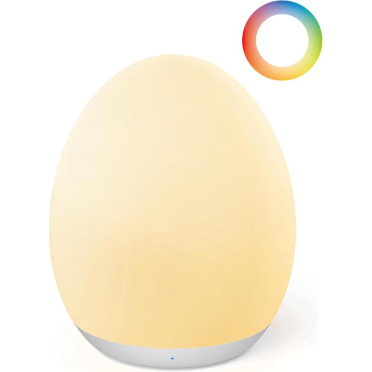 JolyWell Night Light for Kids, Baby Egg Light with 7 Colors Changing Mode & Stepless Dimming, Nursery Night Lamp BPA Free,Rechargeable Egg Night