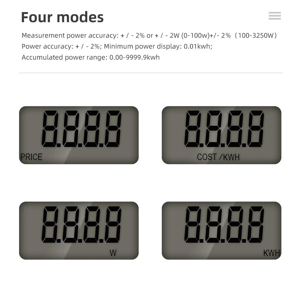 AC 230V 16A Stromanalysator KWE-PMB03 Digitaler Stromzähler Wattmeter Steckdose Spannung Stromverbrauch Watt Monitor Tester