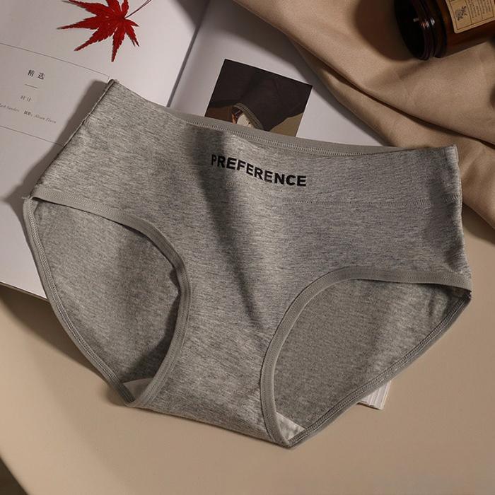 Women's Spring and Summer Cotton Anti-bacterial Skin Friendly Breathable Mid Waist Briefs