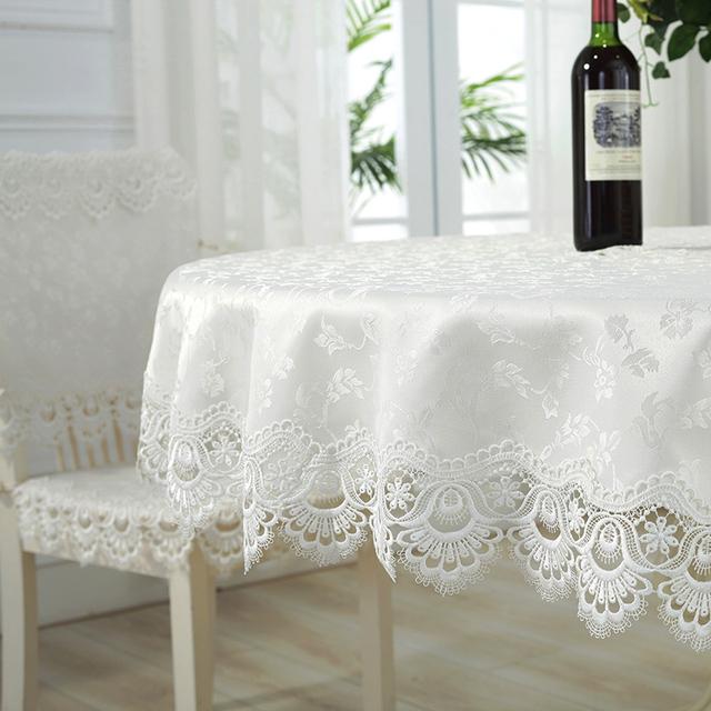 

Круглая скатерть кремовая, пасторальная скатерть, обеденная скатерть, проигрыватель, складной, с вышивкой, кружево, цветок, дом, полотенце, чехол на стул Diameter 135cm Round