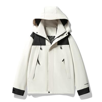 Veste d'automne pour homme imperméable et coupe-vent à capuche amovible veste simple couche pour homme et femme