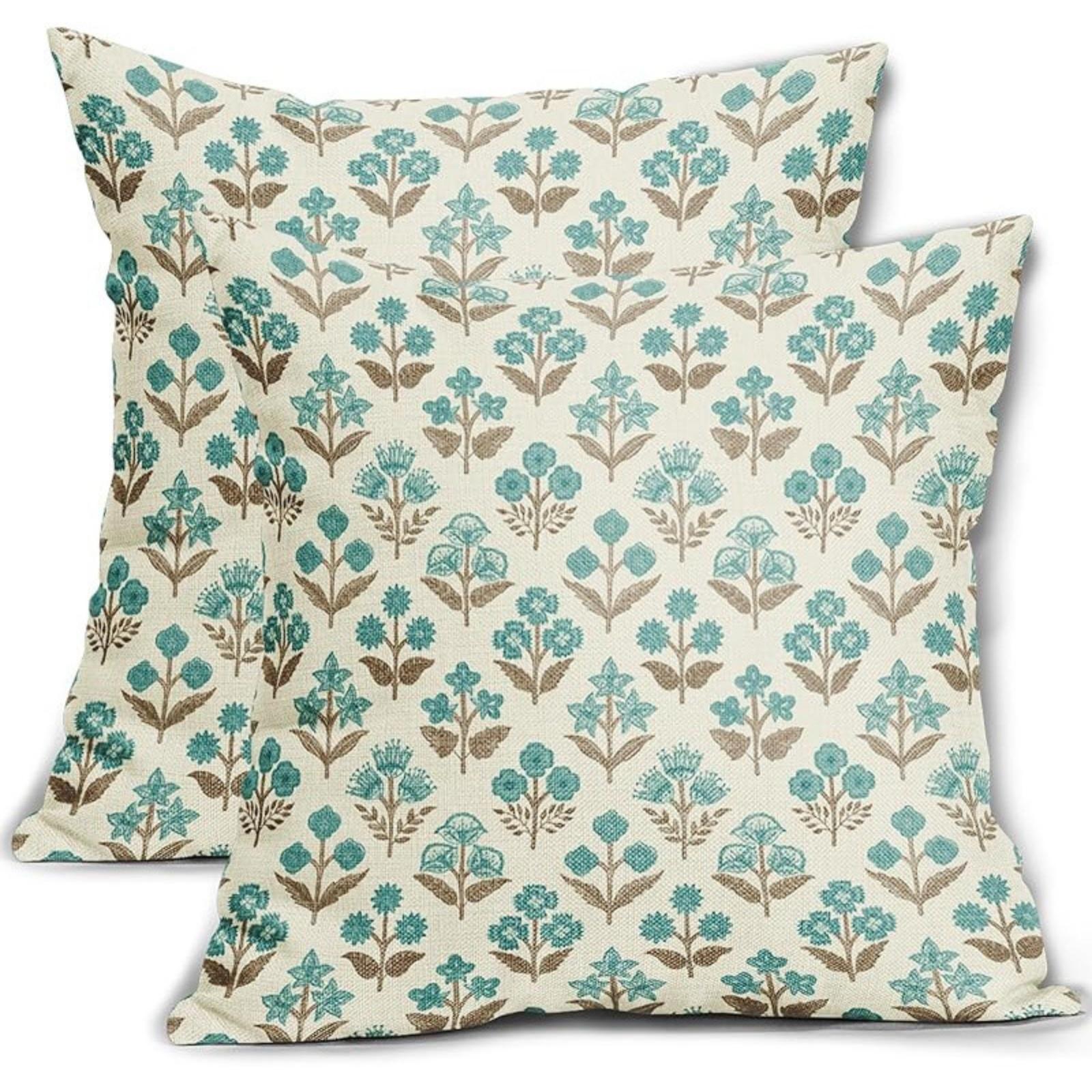 Floral Pillowcase, Spring Plant Print Pillow Cover, Linen Printed Living Room Sofa Cushion Home Decor 1pcs One Size