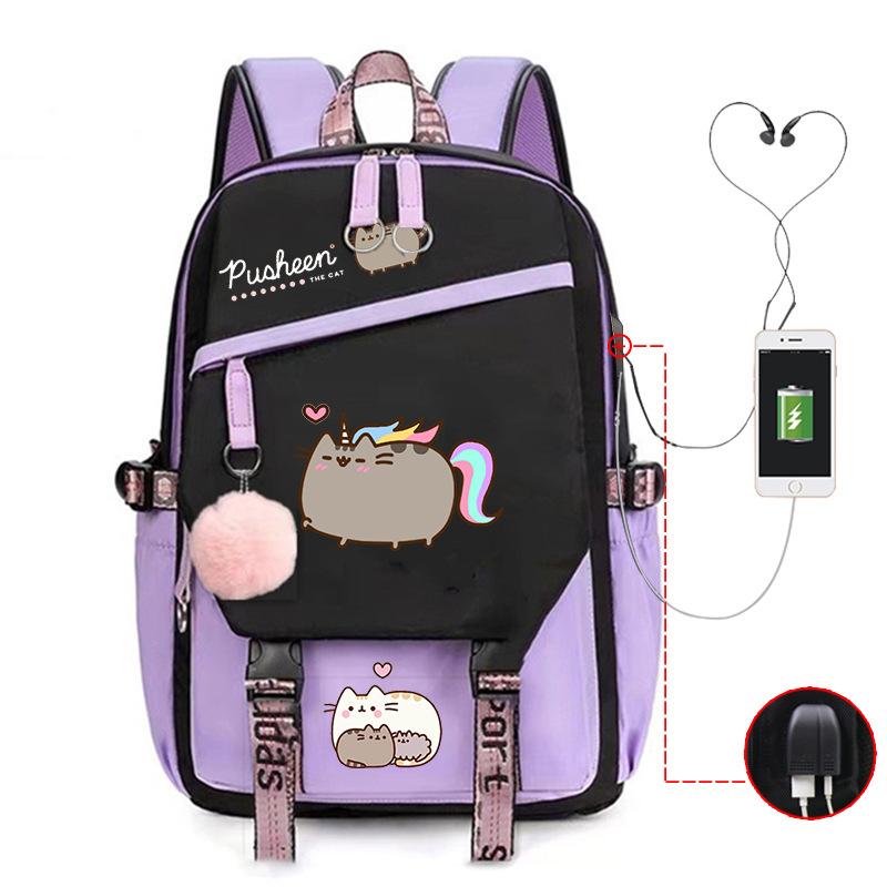Süßes Cartoon-Muster Großer Rucksack Outdoor-Reisetasche Schulrucksack für Grund- und Sekundarschule Lässiger Rucksack