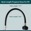 GASPRO 15 Inch RV Propane Hose With 1/4" Male Inverted, Camper Propane Hose Replacement For 2-Stage Auto Changeover Regulator, 2-Pack