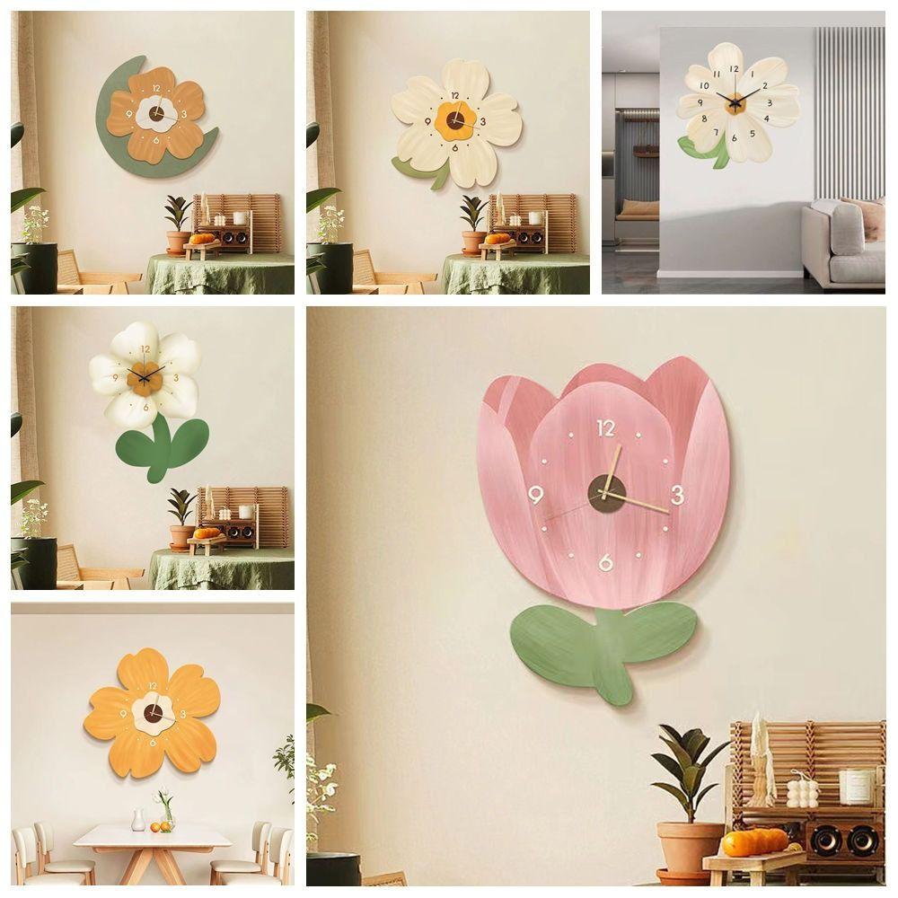 Slient Decor Flower Creative Clock 30cm Home Clock Fashion Simple Wall Clock  Birthday Gifts