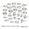 28 Pieces Silver Elegant Vintage Ring Set Open Pearl Bohemian Noble Woman Sexy Hollow Out Rings Birthday Dinner Leaf Ring Set Gift