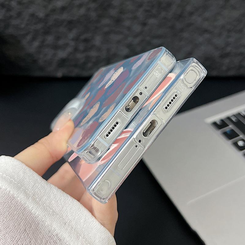 Motif Cœurs d'Amour Plume Pailletée Coque de Téléphone Rigide en PC Pour Samsung S25 Ultra S24 FE S23 A36 A56 A16 A55 Pailletée Antichoc TPU Bord Souple Mince