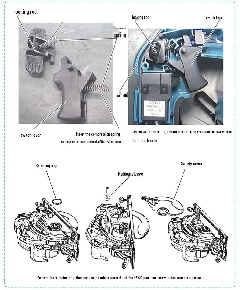 Accesorii pentru fierăstrău circular electric Makita: Controler Switch, Rotor, Stator, Carcasă Cutie de Viteze, Placă de Bază pentru DHS680.