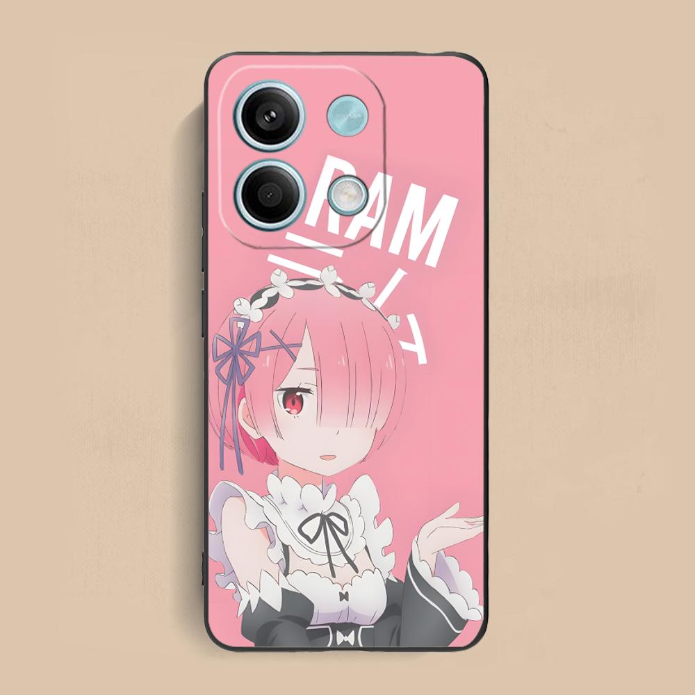 

ReZero Ram Waifu Mobile Phone Case for Xiaomi Redmi 15 14 13 12 A5 3 2 1 C Plus 4G 5G Colorful Printing Cover Luxury Pretty Redmi A1+