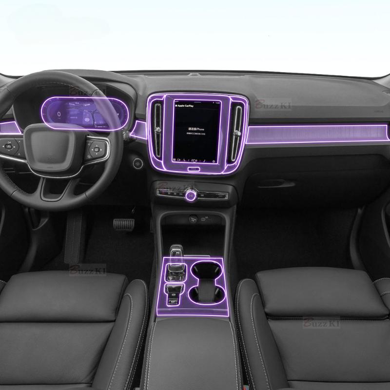 For Volvo XC40 -2024 Gearbox Panel Navigation Screen Automotive Interior TPU Protective Film Anti-Scratch Sticker