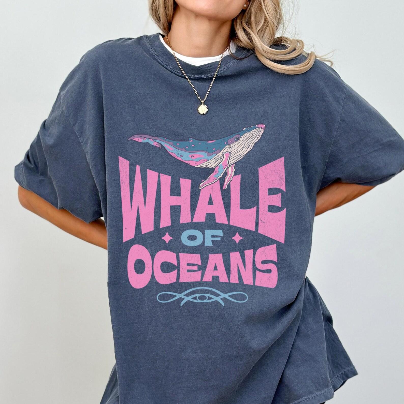 Whale Graphic Comfort Colors Tee, Ocean Lover Unisex T-Shirt 2XL
