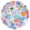 50pcs Tropical Fish Graffiti Stickers Jellyfish Sea Star Shell Coral Decorative Frame DIY Waterproof Decals