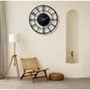 Morden Metal Wall Clock for Living Room Bedroom Office Kitchen Stylish Analog Wall Clock for Home and Hall Designer Big Size Modern (50 Cm) (Black
