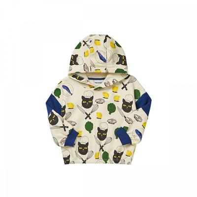 Mini Rodini 2372013300  Chef Cat Aop Hoodie  Chef Cat Cat Kids Hoodie