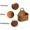 1pc Plastic Knitted Wall-mounted Storage Basket for Kitchen Utensils Simple Design Spoon Chopsticks Holder Lightweight Home Storage Countryside Style