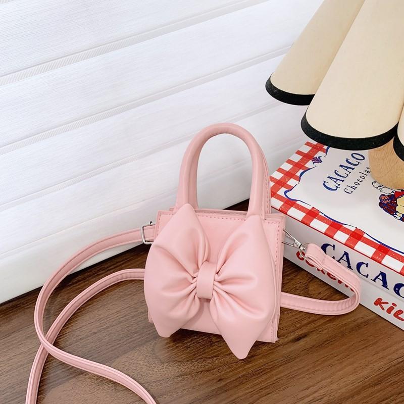 Childrens Pu Mini Shoulder Bag With Butterfly Bow For Daily Use
