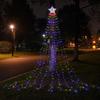 LED Five-Pointed Star Christmas Tree Outdoor Waterfall Lights - Flowing Water Hanging Gardens & Courtyards Decor
