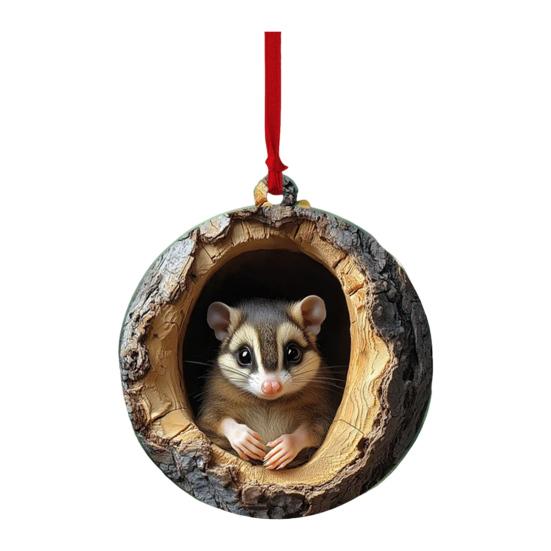 Christmas Animal Ornament Cartoon Forest Animal Hanging Decoration 2D Flat Acrylic Pendant