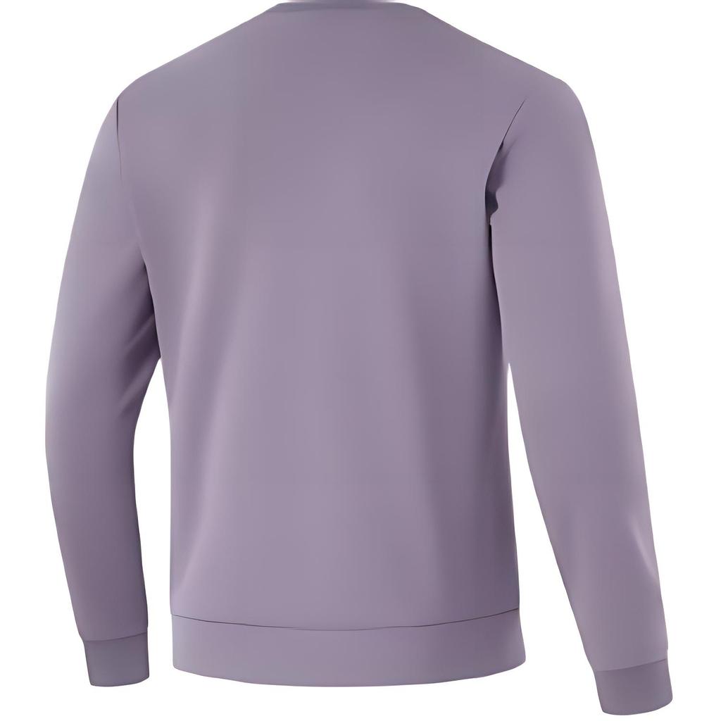 Li Ning Fitness Series Letter Round Neck Fleece Warm Loose Comfortable Long Sleeve Sweatshirt Men Sweatshirt Dark-Gray Purple AWDU567-5