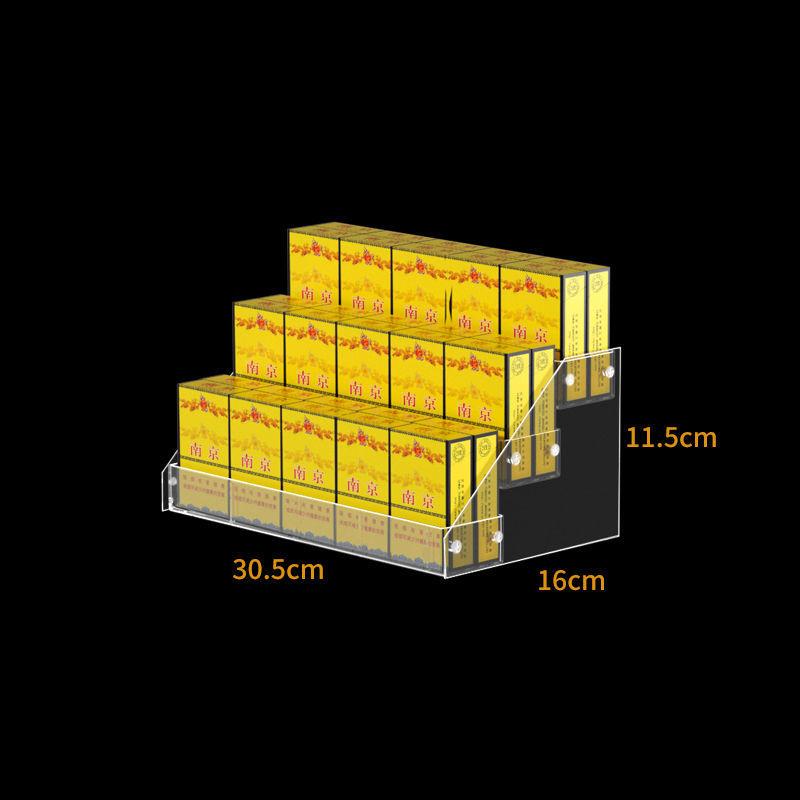 Clear Acrylic Cigarettes Display Stand With Price Slot Supermarket Store Cigarette Holder Cosmetic Nail Polish Ladder Rack Shelf