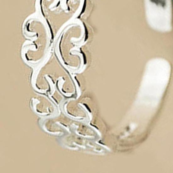 Women Fashion Hollow Love Heart Adjustable Jewelry Silver Plated Open Ring Gift