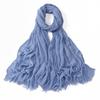 % rayon pleated solid color human cotton two-end beard bag headscarf female, new breathable soft scarf
