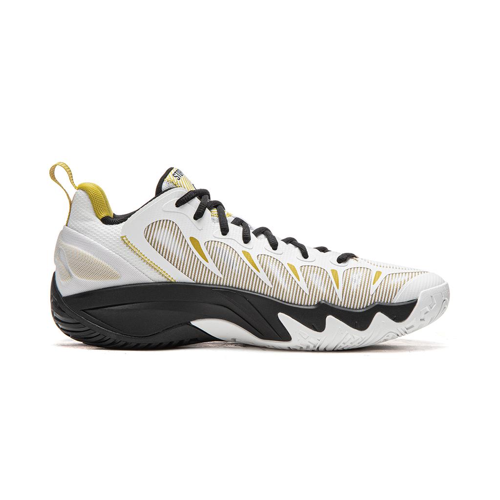 Li Ning Cushioning Abrasion Resistant Low top Basketball Shoes Men's Standard White ABFW011-2