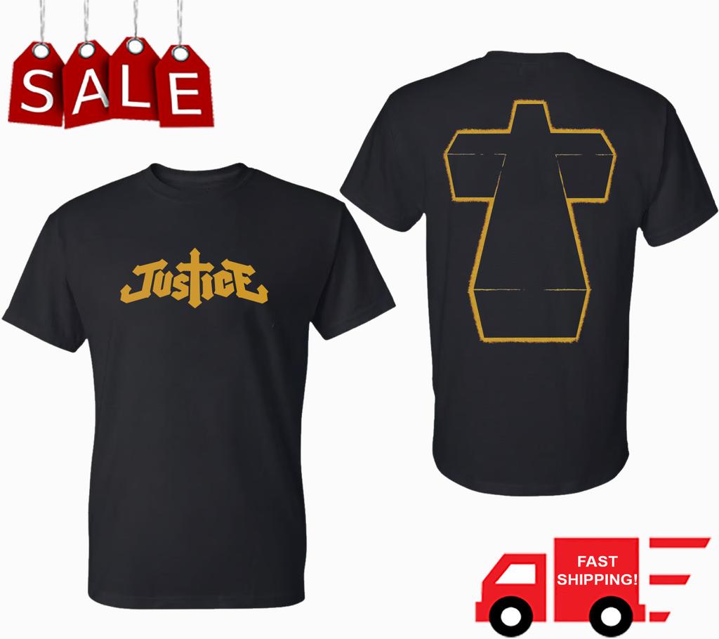 2 Strony Justice Band Klasyczna Koszulka Dla Fanów Czarna Unisex S-5XL ND1121
