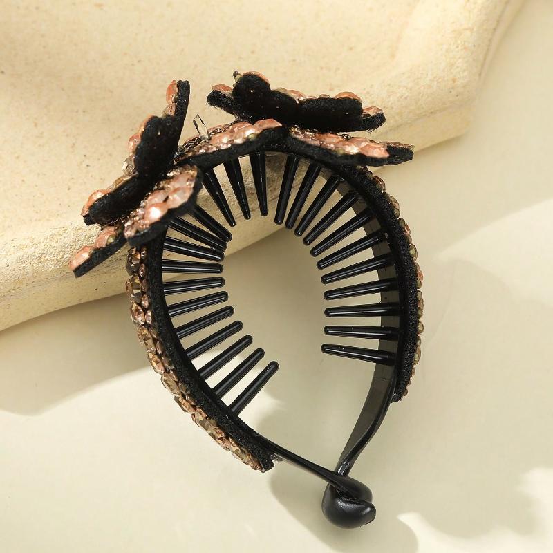 1 Stück Strass Blume Haarspange (Zufällige Strassfarbe), Urlaubsoutfits Frau