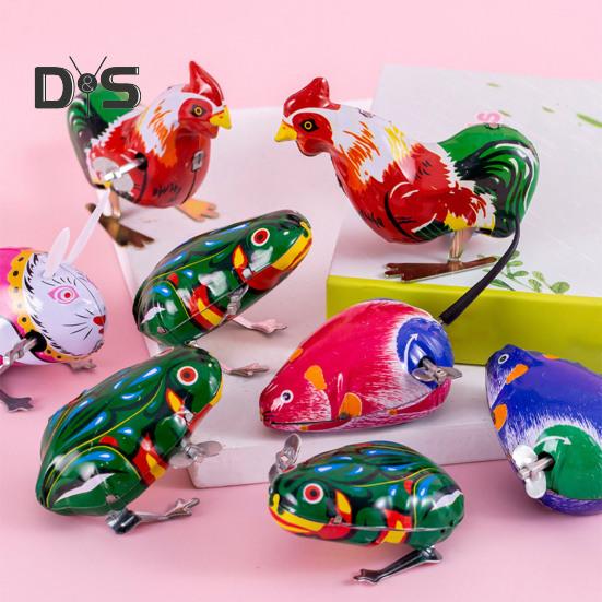 1/4 шт. Заводна іграшка-тварина Ностальгічний вінтаж, діти, дорослі, заводна пружина, металева жаба, що стрибає, півень, щур, кролик, іграшка, сувеніри для вечірок