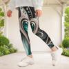 Girls Black Golden Glitter Print Full Length Stretch Waist Fitted Yoga Leggings