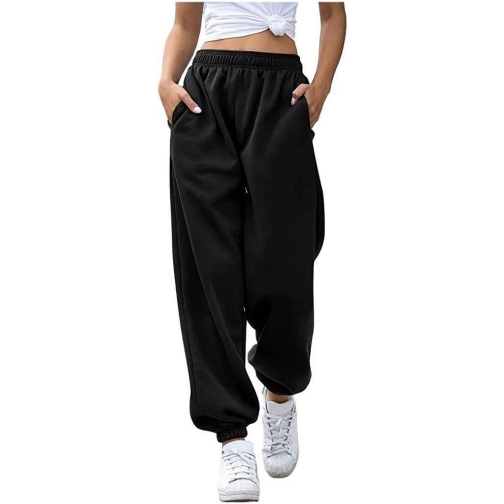 Damen Mittlere Taille Verjüngte Jogginghose Jogger Lockerer Sitz Lässige Streetwear Hose Unterteil