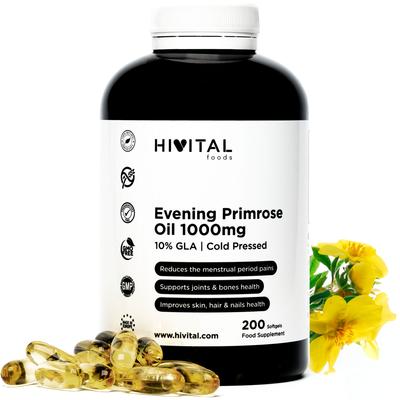 Evening Primrose Oil 1000 Mg | 200 Pearls for More Than 6 Months