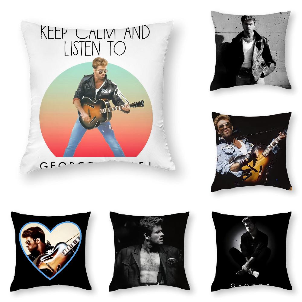 Jessica Chen Unisex G-George Michael Singer Pillow Case 3D Print Polyester Fiber 40*40 Cm Home Sofa Throw Pillow Cover Decoration Festival Gift