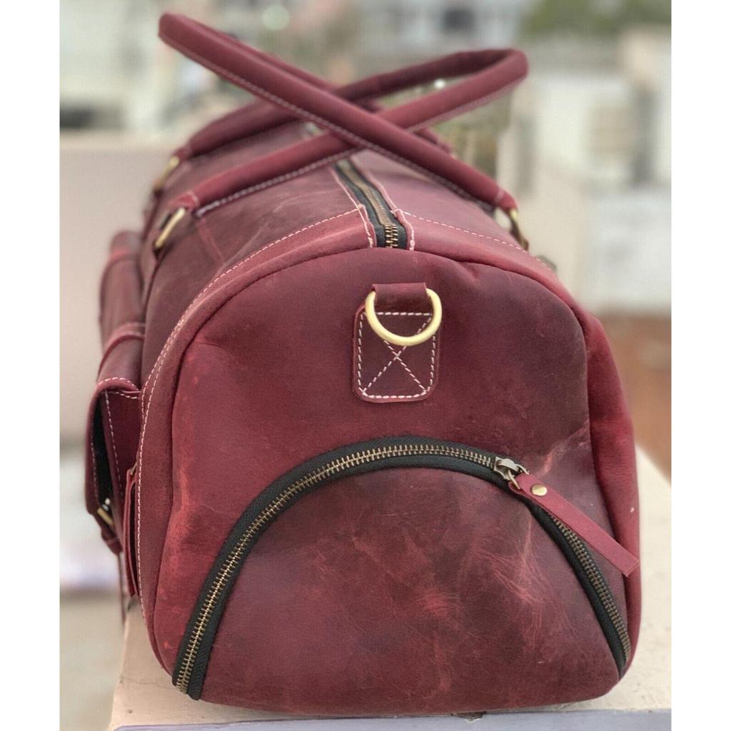 Reisetasche aus echtem Leder, Wochenendgepäck, Reisetasche aus Büffelleder