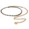 Fashionable and Versatile European and American Portrait Pendant Metal Leather Woven Waist Chain for Women Sweet and Cool Sexy Decoration Waist Chain