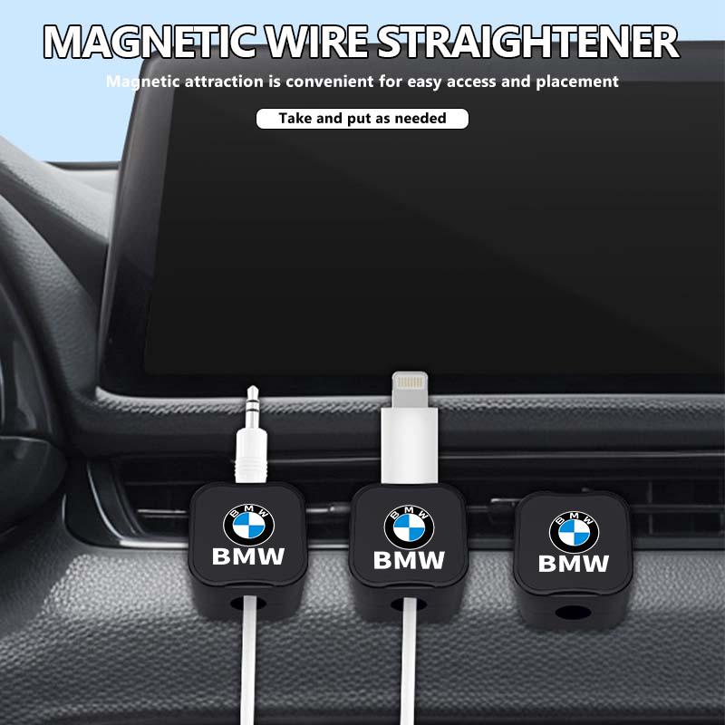 MLKQ6 2pcs Car Phone Data Cable Organizer Management Clamp Holder For BMW Performance X1 M3 M6 F01 F02 E34 E36 E60 F10 F20 X6