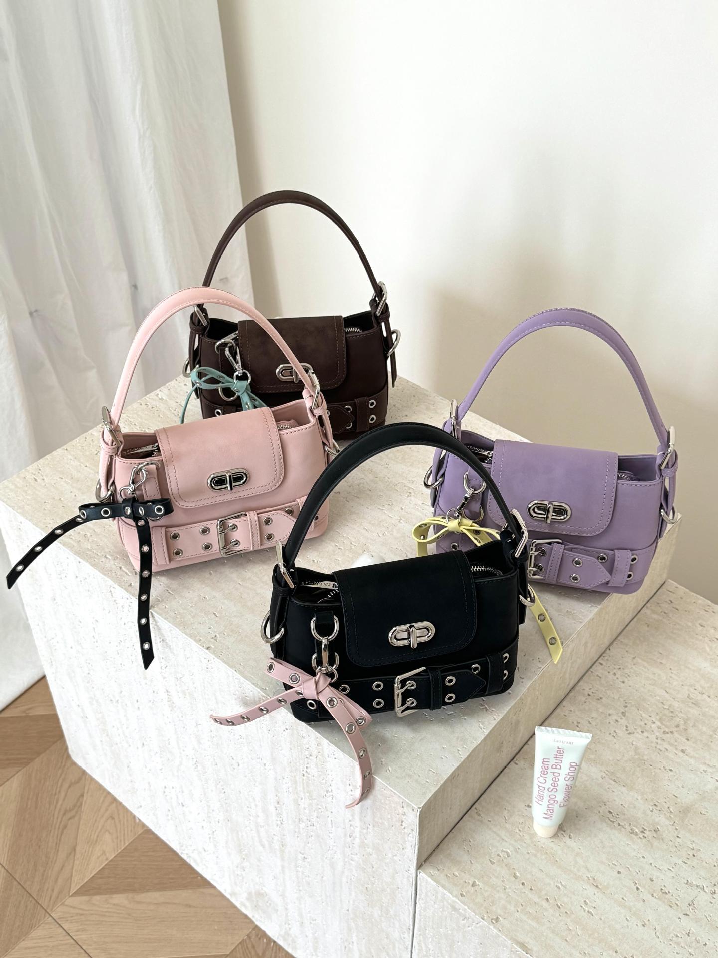 

Нишевый дизайн маленький рюкзак школьный рюкзак однотонный повседневный новый для поездок портативный премиальный сумка-ведро чёрный